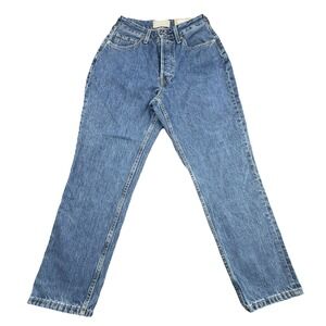 Everlane Curvy 90s Cheeky Straight Jeans Women‎ 27 Medium Blue High Rise